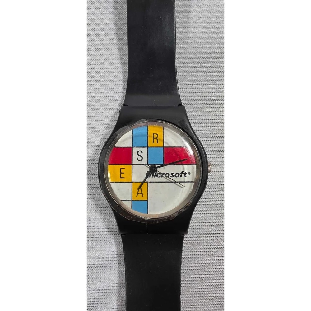 Vintage 1990 Microsoft RSEA Promotion Employee Watch - WORKS